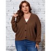 Plus Size Knit Cardigan v Neck Long Sleeve Cardigans Sweaters for Women Button Down Oversized Casual Sweater Coat - 4 of 4