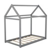 House Bed Frame With Roof, Twin Size Wooden House Bed Floor Beds, Fun Playhouse Bed Frames, For Kids Girls & Boys - 4 of 4