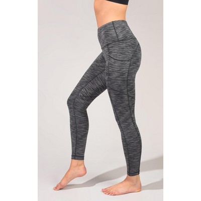 90 Degree By Reflex - Women's High Waist Space Dye 7/8 Ankle Leggings with Side Pockets and Curved Back Yoke