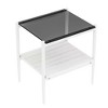 NicBex Side Table Set of 2 Simple End Table with Storage Shelf, Glass Tabletop and Black Legs 2-Piece Coffee Table for Living Room - 2 of 4