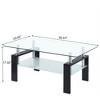 Modern 2-Tier Glass Coffee Table, Rectangular Tempered Glass Side Table with Lower Shelf for Living Room - 4 of 4