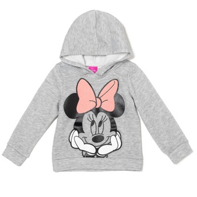Disney Minnie Mouse Toddler Girls Fleece Pullover Hoodie Gray 4t : Target
