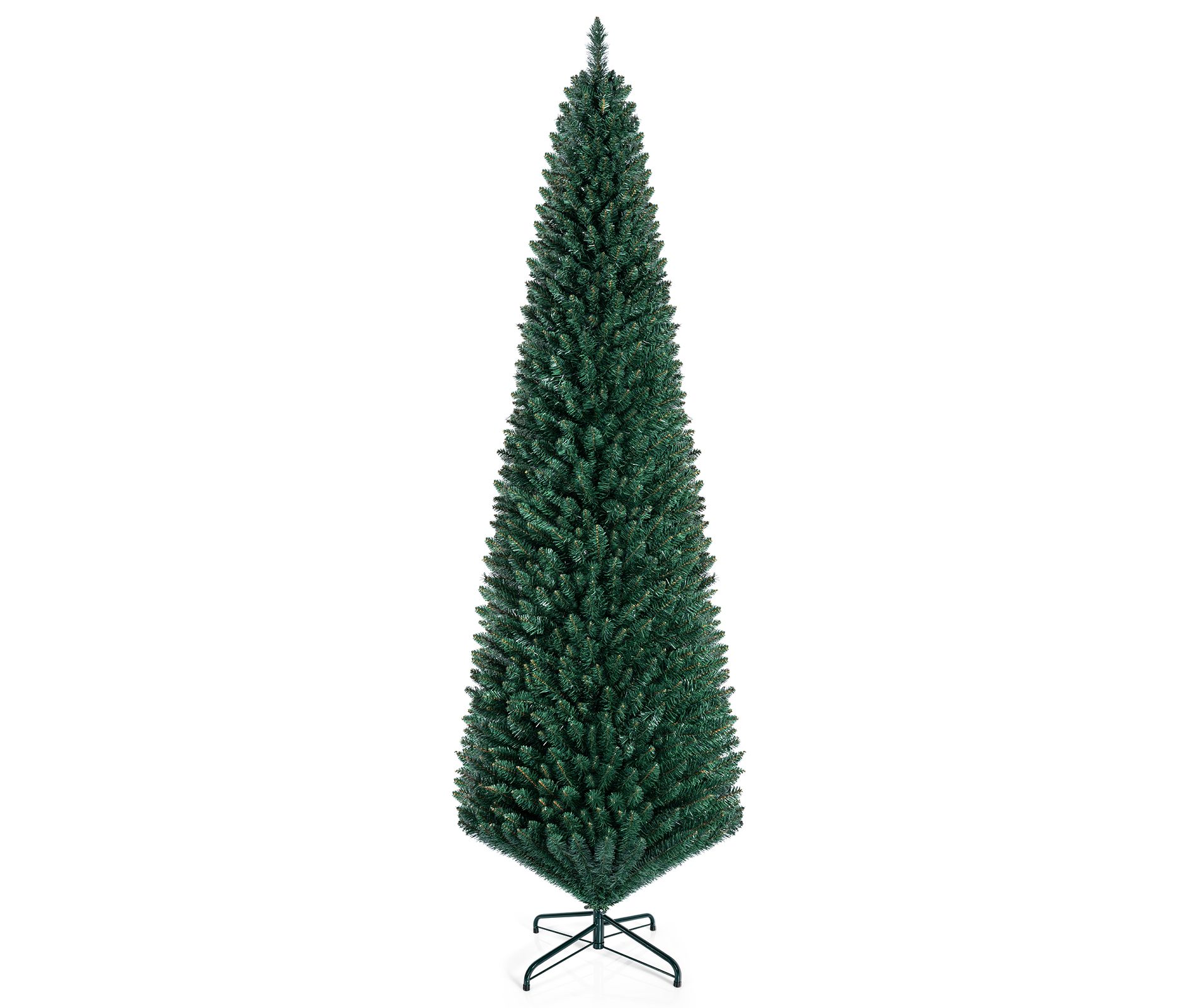 Costway 8 FT Artificial Slim Pencil Christmas Tree Balsam Fir Green