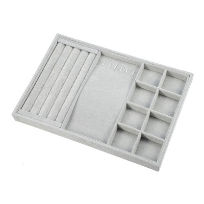 Unique Bargains 3 in 1 Jewelry Tray Stackable Tray Showcase for Rings Earrings Necklace Pendants 1 Pc