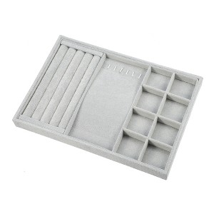 Unique Bargains 3 in 1 Jewelry Tray Stackable Tray Showcase for Rings Earrings Necklace Pendants 1 Pc - 1 of 4