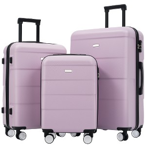 Lyngins 20/24/28 Inch 3PCs Hardside Luggage Sets with Spinner Wheels,Carry on Luggage,Lightweight Waterproof Suitcase Sets for Family - 1 of 4