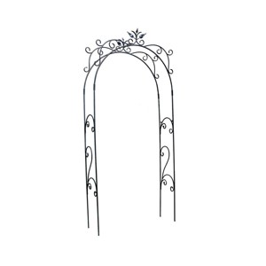 113" Tall Iron Tuileries Garden Arbor - Handcrafted, Graphite Powder Coated, Weather-Resistant - Achla Designs: 90 Day Limited Warranty - 1 of 4