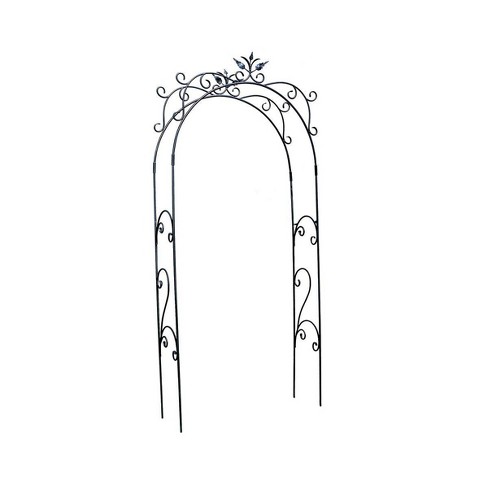 113 Tall Iron Handcrafted Tuileries, Metal Arched Garden Arbor With Tree Of Life Design