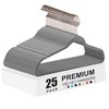 VECELO 25/30/50/60/100 pk Velvet Clothes Hangers Non Slip & Space-Saving Clothes Hangers with Finger Clips & Tie Rack 9 Color - 2 of 4