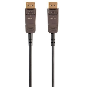 Monoprice DisplayPort Cable - 50 feet | 32.4Gbps, 8K@30Hz, 5K@60Hz, 4K@120Hz, Fiber Optic, AOC - SlimRun AV Series - 1 of 4