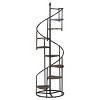 69-inch 8-shelf Staircase Bookshelf Rustic Brown Unique Black Spiral Design Rustic and Industrial Piece Heavy Gauge Steel Frame 1pc - 4 of 4