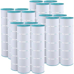 Hurricane 16 Pack HF7488-04 Advanced Pool and Spa Filter Cartridge Replacement for PA106, Unicel C-7488, Filbur FC-1226, White - 1 of 4