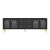 CLIHOME 78.7" Modern TV Stand, TV Cabinet 2 Drawers and 2 Cabinets with Fluted Glass Doors - 3 of 4