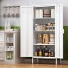 Gulches Contemporary 61"H Metal Food Storage Cabinet - Adjustable Shelves, Ventilated Doors, Magnetic Closures, Adjustable Non-Slip Feet, White - 2 of 4