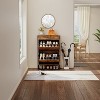 TIRAMISUBEST Rustic Brown Slim Shoe Cabinet - Narrow Freestanding Storage with 2 Flip Drawers & 1 Drawer for Entryway & Hallway, Farmhouse Style - 2 of 4