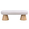 PAGED 49 Inch Ottoman Bench Modern End of Bed Bench with Soft Cushion and Wooden Legs for Living Room, Dining Room, Entryway, Load 300 lb - 4 of 4