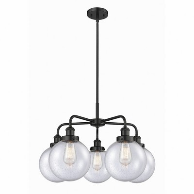 Beacon - 5 Light Stem Hung Chandelier In Art Deco Style-17.38 Inches Tall and 26 Inches Wide