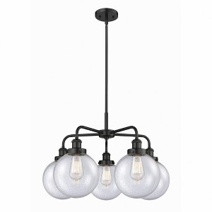 Beacon - 5 Light Stem Hung Chandelier In Art Deco Style-17.38 Inches Tall and 26 Inches Wide - 1 of 1