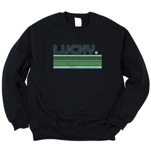 Simply Sage Market Women's Graphic Sweatshirt Retro Lucky Stripes - 1 of 3