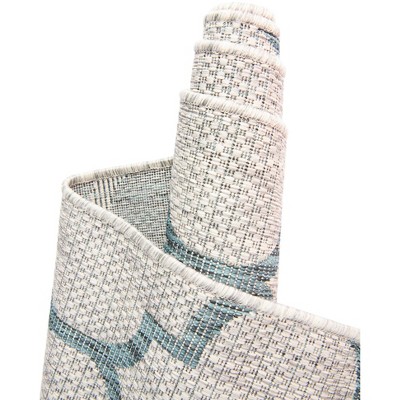 Gray Trellis Rectangular Outdoor Synthetic Area Rug