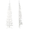 vidaXL 8 ft White Slim Artificial Half Christmas Tree – Economical, Easy-to-Assemble, Lifelike PVC Material - 2 of 4