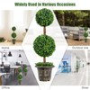Tangkula Artificial Topiary Tree Fake Green Plants with Pots Double Ball Tree Decorative Trees for Home Office - 4 of 4