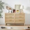 CAVINAS 6/8 Drawers Dresser for Bedroom,Modern Dresser with Rattan Drawers for Kids Room,Living Room,Entry and Hallway,Light Brown/Brown - 2 of 4