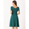 Allegra K Women's Vintage Square Neck Short Sleeve High Waist Elegant Dresses - 3 of 4