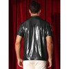 Lars Amadeus Men's Short Sleeves Shiny Disco Nightclub Party Golf Metallic Polo Shirt - 3 of 4