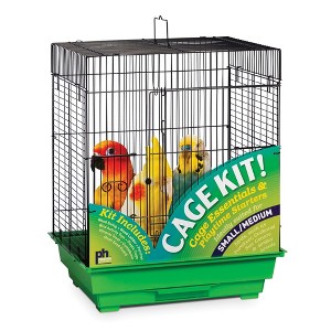 Prevue Pet Products Square Roof Green & Black Bird Cage Starter Kit 91321 - 1 of 2