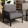 Patio Accent Chair Set Of 2,Modern Arm Chair With Cutout Design Backrest And Metal Legs,Outdoor Furniture -Maison Boucle - 4 of 4