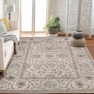 Area Rugs, Washable Rugs Low Piles Indoor Rugs, Vintage Distress Low Pile Washable Carpets for Living Room Bedroom Kitchen Office - 1 of 4