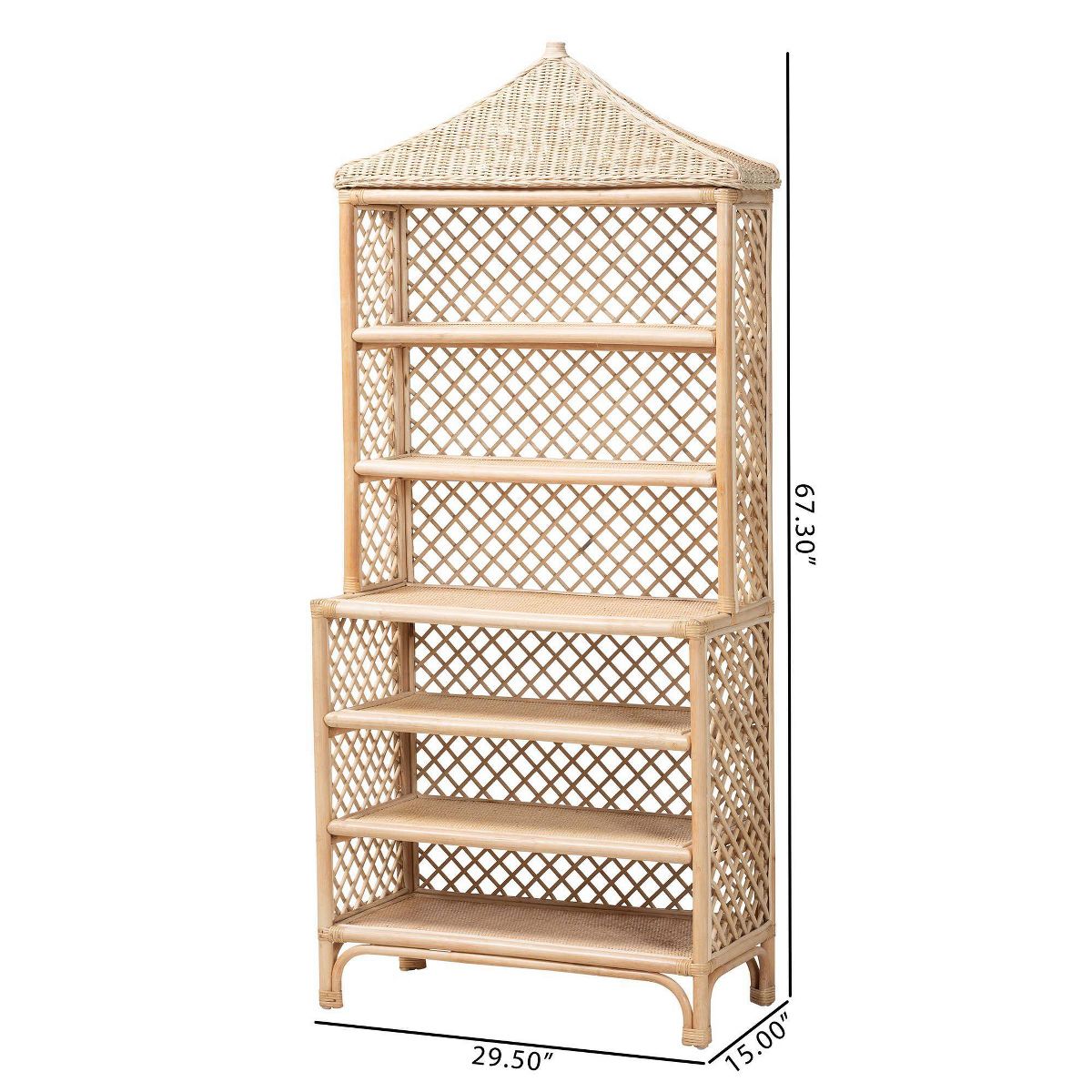 bali & pari Adonis Natural Rattan Display Shelf Light Honey - thumbnail 7