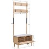 Nordlys Gray Solid Wood Hall Tree with Storage Industrial Style Entry - 4 of 4
