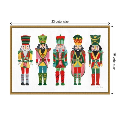 Amanti Art Holiday Nutcrackers I by Farida Zaman Canvas Wall Art Print Framed 23-in. x 16-in.