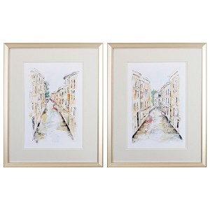 HomeRoots Set of Two Brown Streets of Venice Framed Art - 1 of 3