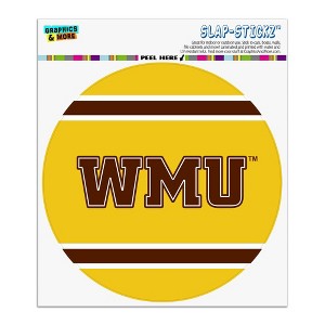 Western Michigan University WMU Stripes Automotive Car Window Locker Circle Bumper Sticker - 1 of 4