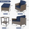 YARDSIGHT 6-Piece Patio Swivel Seating Set with Loveseat, 2 Swivel Chairs, 2 Ottomans, and Side Table - 3 of 4