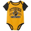 MLB Pittsburgh Pirates Infant Boys' 3pk White Bodysuit - 3 of 4