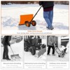 Snow Shovel with Wheels for Driveway, 20" Wide Adjustable Snow Pusher, 5 Position Angle & Height Handle, Ergonomic Back Saving, Snow Removal, Orange - 3 of 4