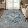 Washable Oriental Area Rug with Vintage Floral Print, Stain-Resistant, Non-Slip Rubber Backing for Living Room, Bedroom, Dining, Home & Office Use - 3 of 4
