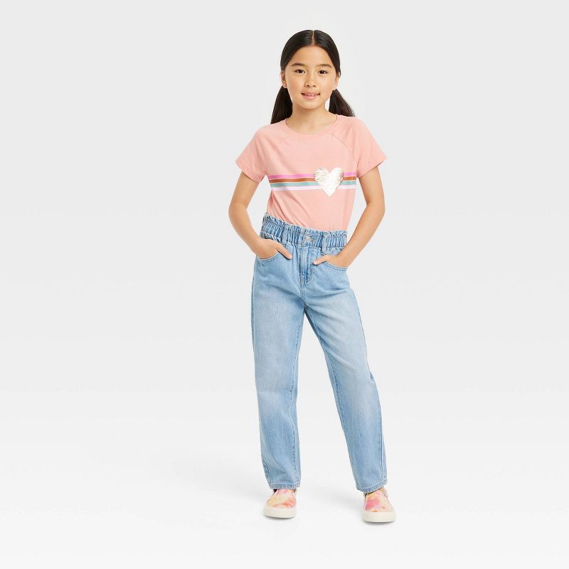 Girls' Relaxed Paperbag High-Rise Waist Jeans - Cat & Jack™, 3 of 6