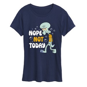 Women's - SpongeBob SquarePants - Squidward Nope Not Today Short Sleeve Graphic T-Shirt - 1 of 4