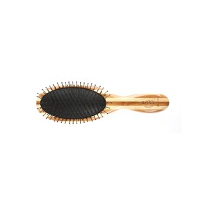 Bass Brushes Style & Detangle Hair Brush with 100% Premium Alloy Pin Pure Bamboo Handle Medium Oval - 1 of 4