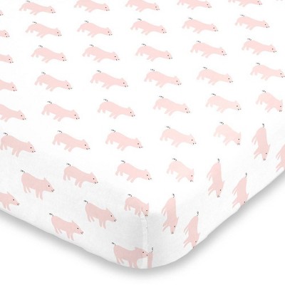 NoJo Pink Piggy Crib Sheet