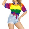 LA LEELA Women's Casual Beach Summer Hawaiian Blouse Shirt Dressy Blouses Short Sleeve Button Up Dress Tops Tee Shirts T Shirts - 4 of 4