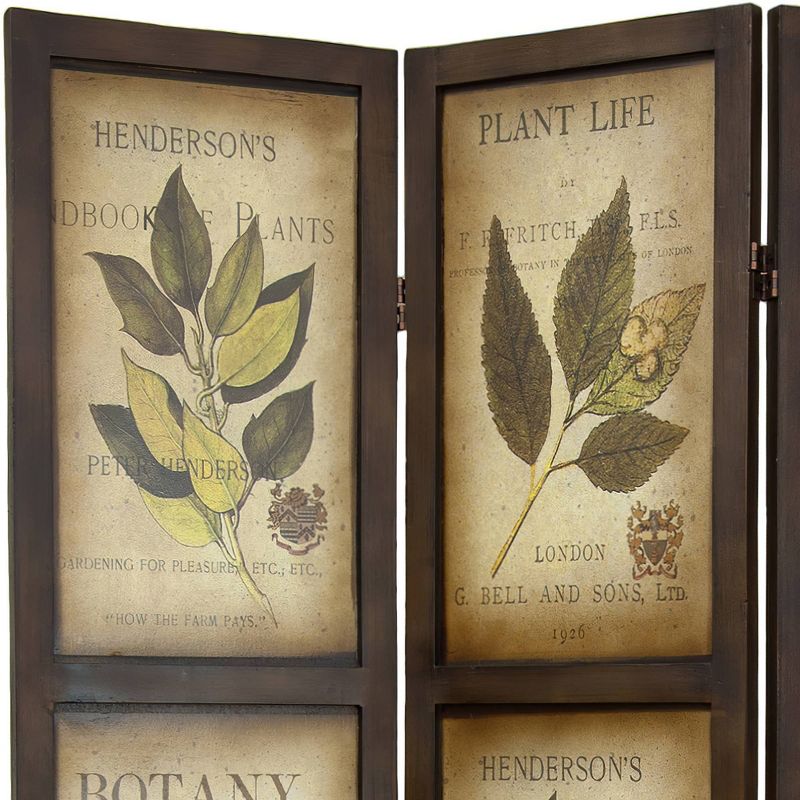 Botanical Print Double Sided Room Divider - Oriental Furniture, 3 of 6