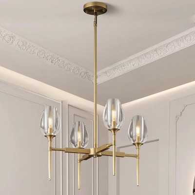 28" 4 Lights Crystal Pendant Light Fixtures