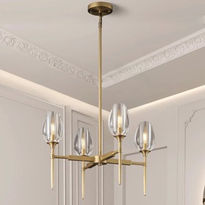 28" 4 Lights Crystal Pendant Light Fixtures - 1 of 4