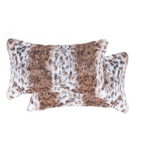 Luxe Belton Faux Fur Pillow | 2-Pack | 12"x20" - 1 of 4
